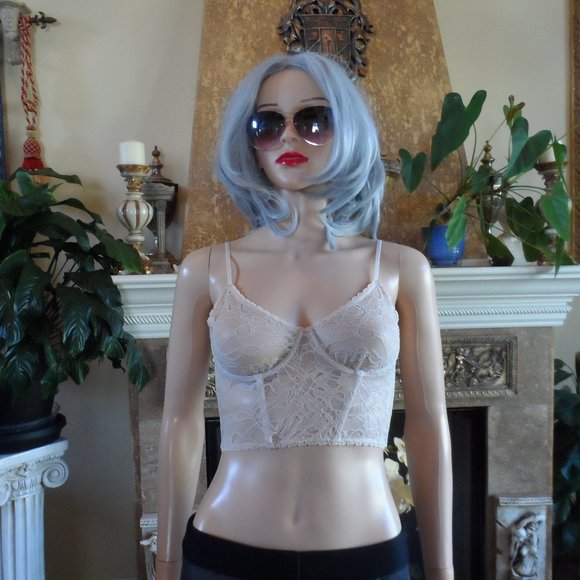 New Haute Hippie Nude Lace Bustie Size S